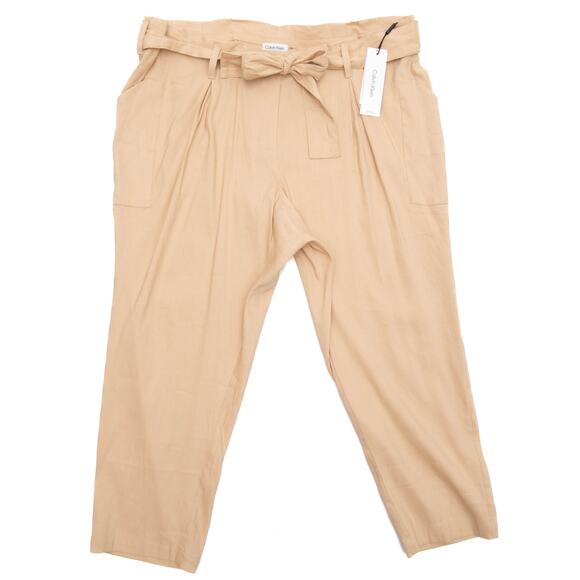 Calvin Klein Tan High Waist Belted Cargo Pants Plus Size 20 - Picture 3 of 11